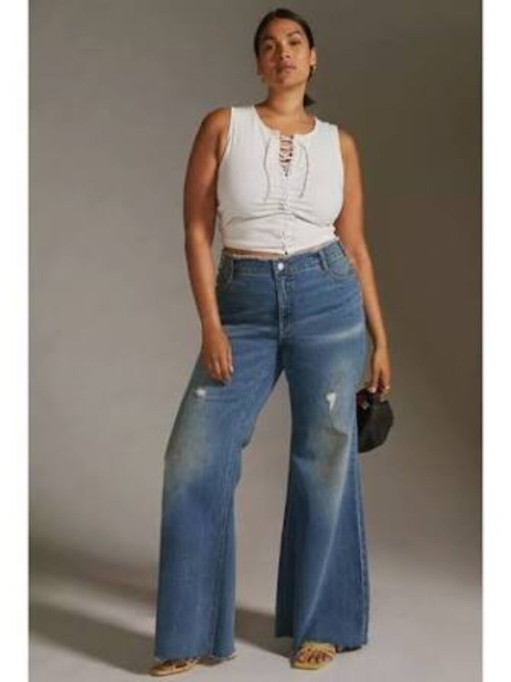 Anthropologie Pilcro The Supermodel High Rise Distressed Flare Jeans Size 28